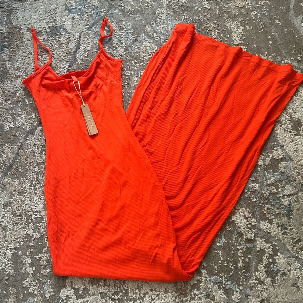 Skims Long Ribbed Slip Dress RARE!